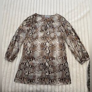 Chico's Brown & Cream Snake Print Tunic